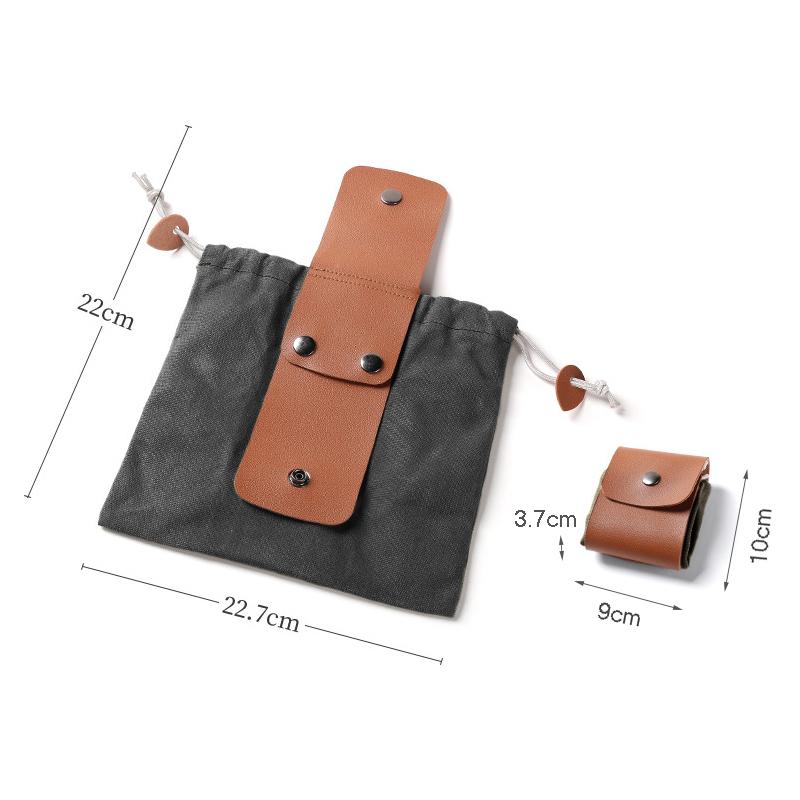 Portable Outdoor Foraging Bag,Fruit Picking Pouch,Collapsible,Berry Puch Storage,Leather Bushcraft Canvas Bag,Hiking and Camping