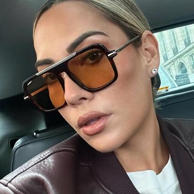 New Retro Square Sunglasses Double Bridges UV400 Fashion Designer Shades for Men And Women Gradient Sun Glasses