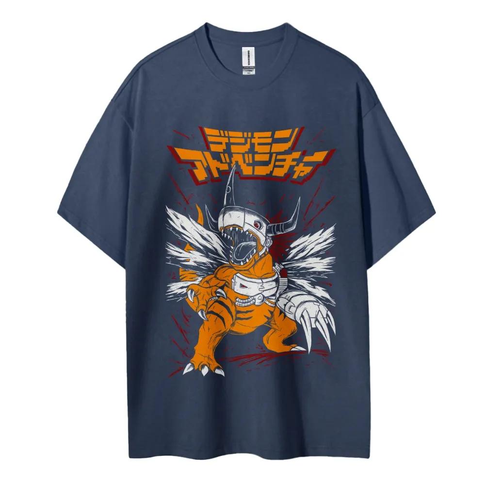Digimon Cotton Unisex Round Neck Anime TShirt Mens and Womens Boys and Girls Summer Fashion Breathable Street TShirt