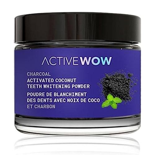 

Active Wow Activated Coconut Charcoal Teeth Whitening Powder, Organic, Coconut-Derived, Natural Ingredients, Free of Fluoride, SLS, and Parabens, 20g