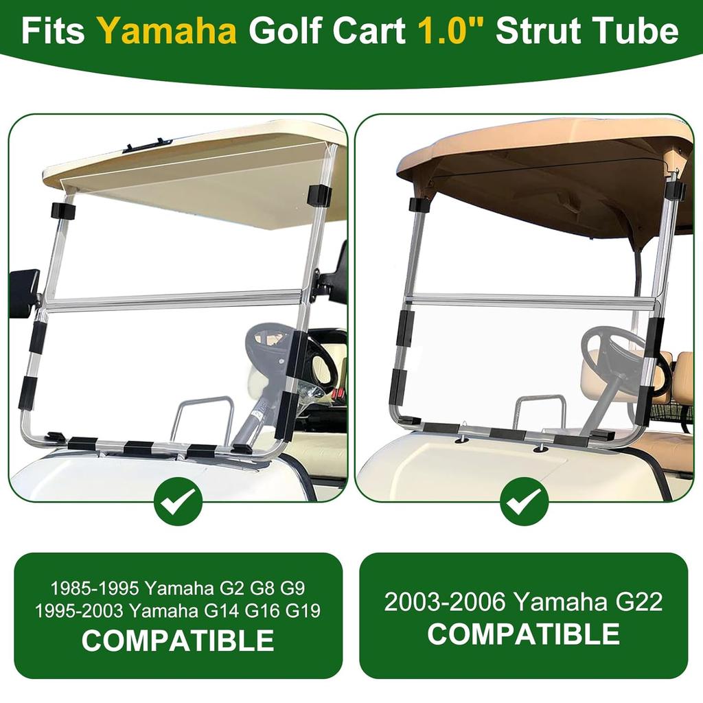 Golf Cart Windshield Retaining Clips Kit for Club Car DS/Yamaha, 7+2+2 Windshield Mounting Sash Short Clips Universal Fit 1"x1" Struts Rail for Club