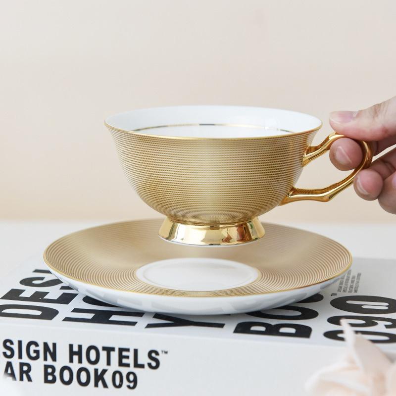 an Coffee Mug Set Bone China Ceramic Tea set Marble stripe Luxury Gifts Porcelain Drinkware Tea cups Couple Cup Gift box
