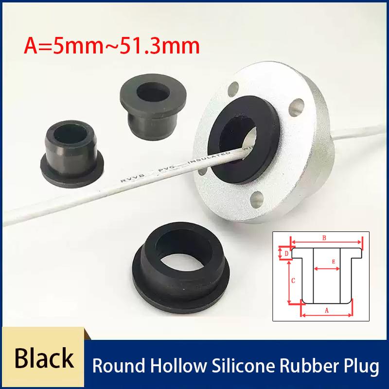 

1-50pcs Size 5mm~51.3mm Black Silicone Rubber O-ring Gaskets Grommets Hole Plug Wire Cable Grommet Gasket Protect Bushes A-5MM&1 pcs чёрный
