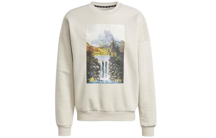 Adidas Sweatshirts Men s Beige Crew Neck Moderate Regular GL5691 XXL