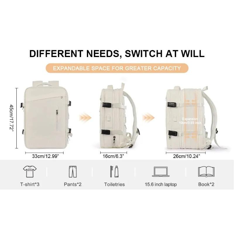 40L Travel Backpack for Women Expandable Weekender Hiking Laptop Backpack with USB Port Large Waterproof Men's Backpack