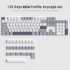 Ussixchare PBT Japanese Grey Keycap XDA Profile Custom Gaming Keycaps for ANSI US and Layout Cherry MX Switch Mechanical Keyboard Set, 129-Key