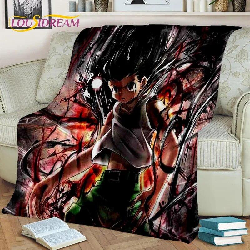 Cartoon HD HxH Anime Hunter×Hunter Blanket,Soft Throw Blanket for Home Bedroom Bed Sofa Picnic Travel Office Cover Blanket Kids