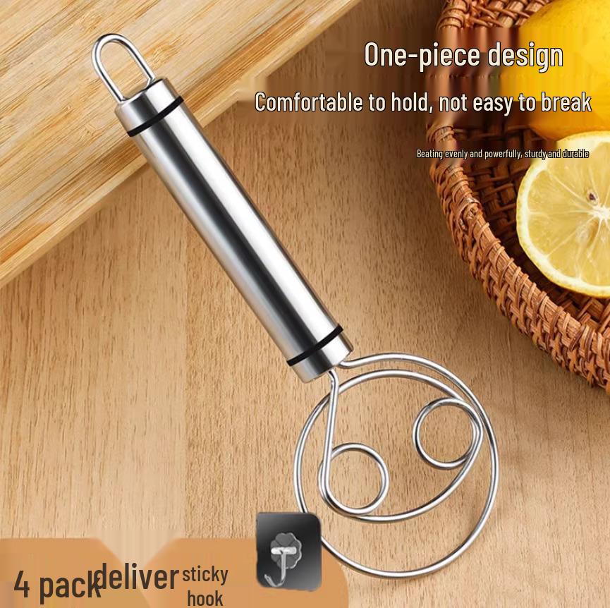 Handbetriebener Teigmischer aus Edelstahl mit Antihaftbeschichtung