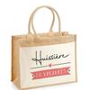 Beach Bag - PLANETEE - Jute with Pocket Housekeeper On Vacation - Cotton - 43x33 Cm - Multicolored