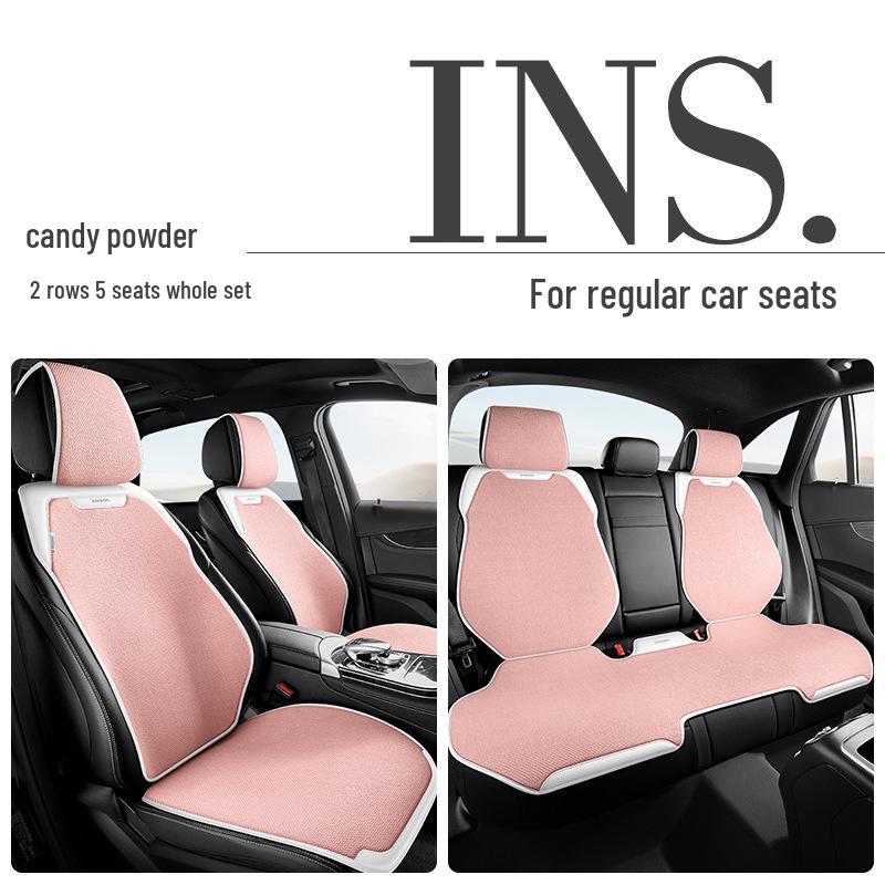Universal Linen Car Seat Cushion - Breathable, High-End, Half-Wrap Design for All Seasons