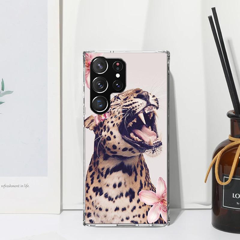 Pink Leopard Print Phone Case For Samsung Galaxy S26 S25 Edge S24 FE S23 S22 Ultra S21 Plus S20 + Art Fundas Back Cover Galaxy S