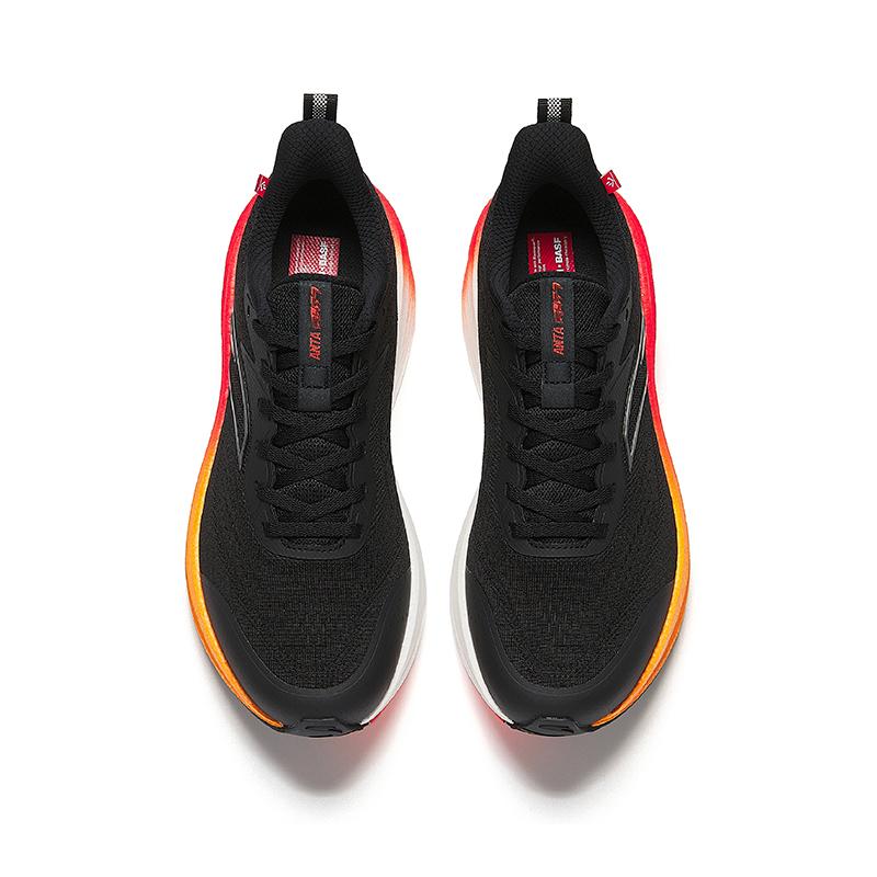 Anta Rocket 7 Comfortable Lightweight Durable Professional Fabric Rubber Low-Top Running Shoes Men sneaker Basic-Black Flame-Orange-Red 112545581-16
