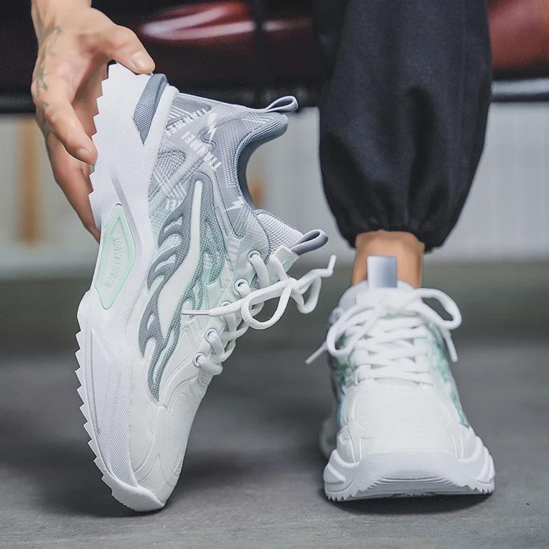 2024 Men's Breathable Mesh Sneakers - Thick-Soled, All-Match Running Shoes for Teens