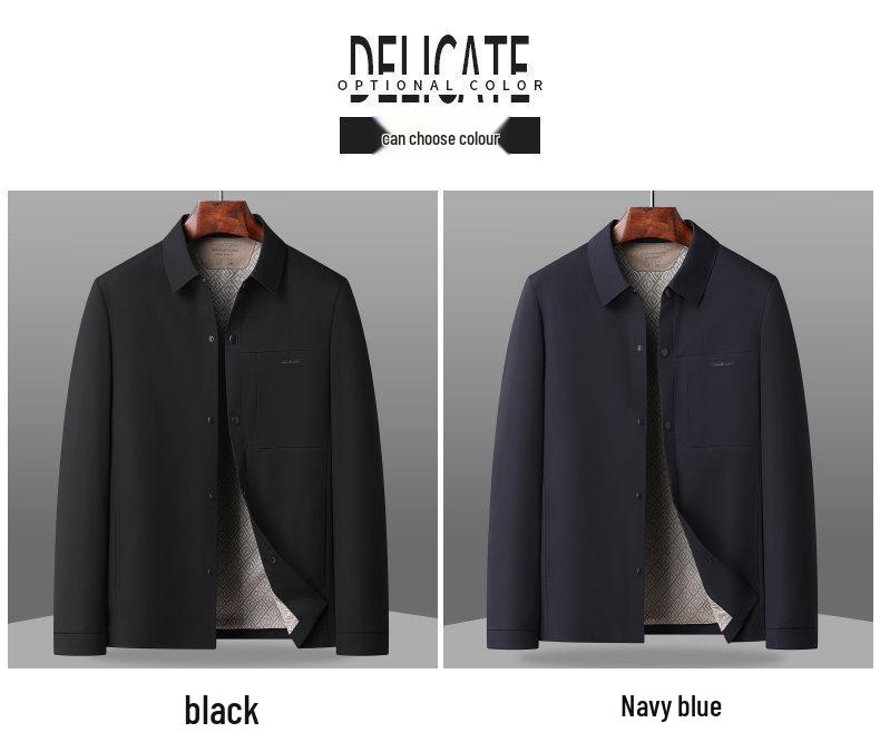 Men's Business Casual Spring Lapel Jacket - Middle-Aged Workwear Coat