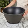 Weather Resistant Flower Basin Resin Planters, Vintage Plant Pot with Drainage Hole & Saucer, Lightweight Retro Style Courtyard Decor for Indoor
