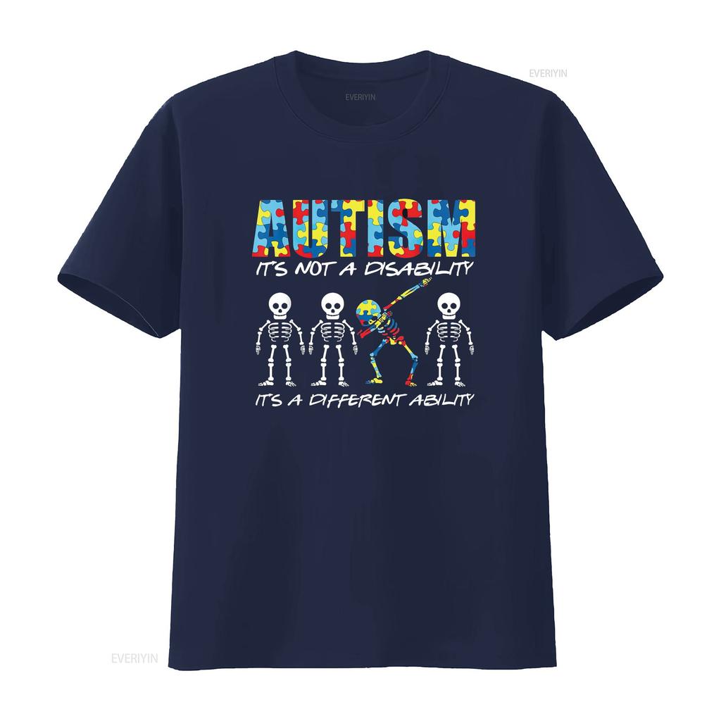 Womens Autism Is Not A Disability It S Different Ability Gift T Shirt Black Vintage Washed Fashion Streetwear Casual