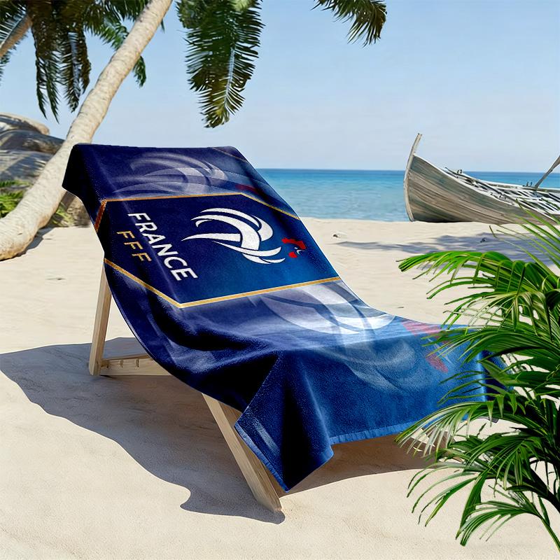 France National Football Team Print Beach Towel, Large Soft Quick Dry Towel for Beach Camping Swimming