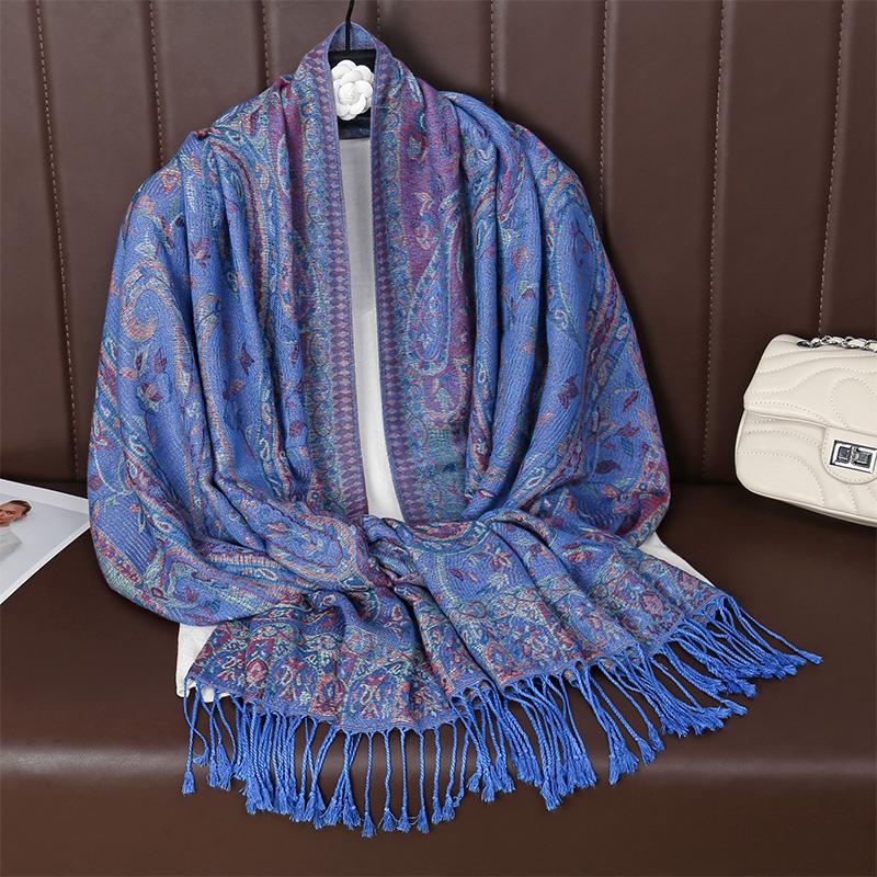 [T341] Ethnischer Stil Quasten Decke Designer Dicke Pashmina Winter Warmer Schal Wickel Kaschmir Schal Frauen Halstuch Stolen