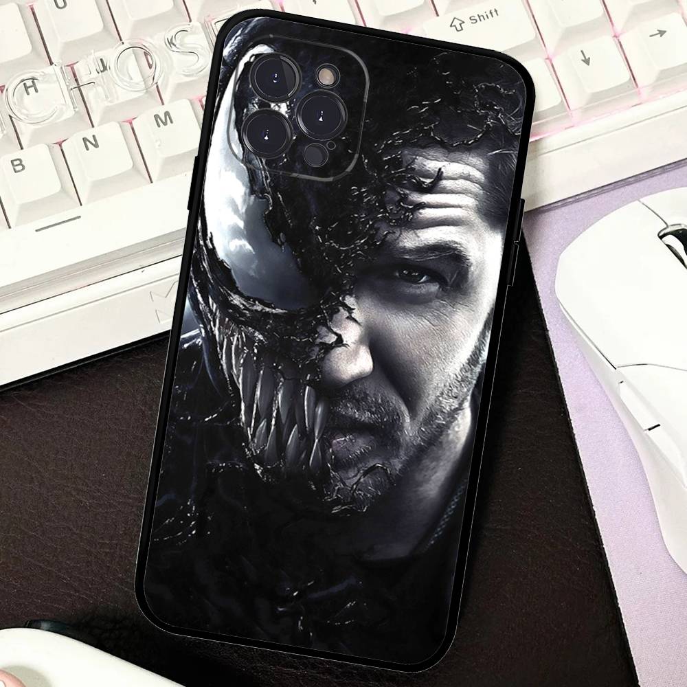 Superhero V-Venom Phone Case For iPhone 16 15 14 11 12 13 Mini Pro XS Max Cover 6 7 8 Plus X Funda Shell