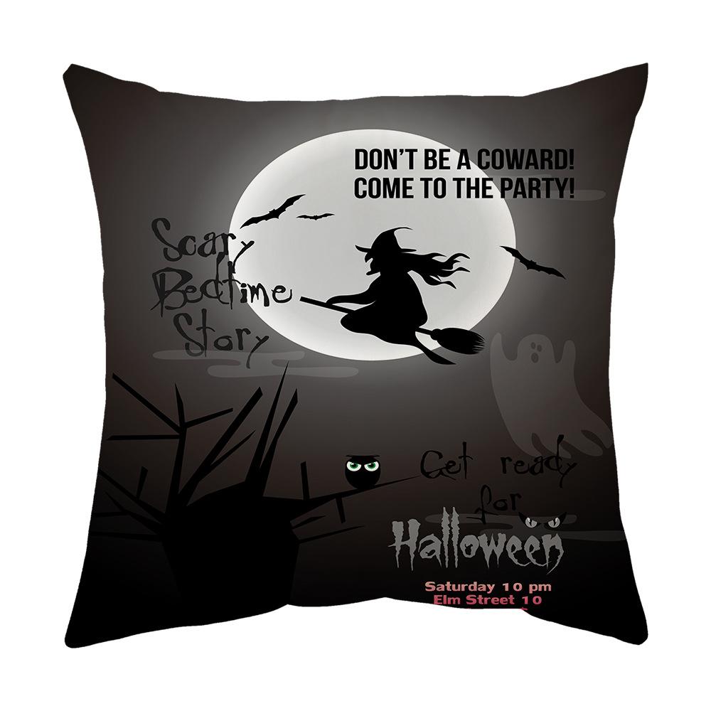 Halloween Cartoon Backrest Sofa Pillow Case Pillow Case Decoration Peach Skin Pillow Cushion Nordic Living Room