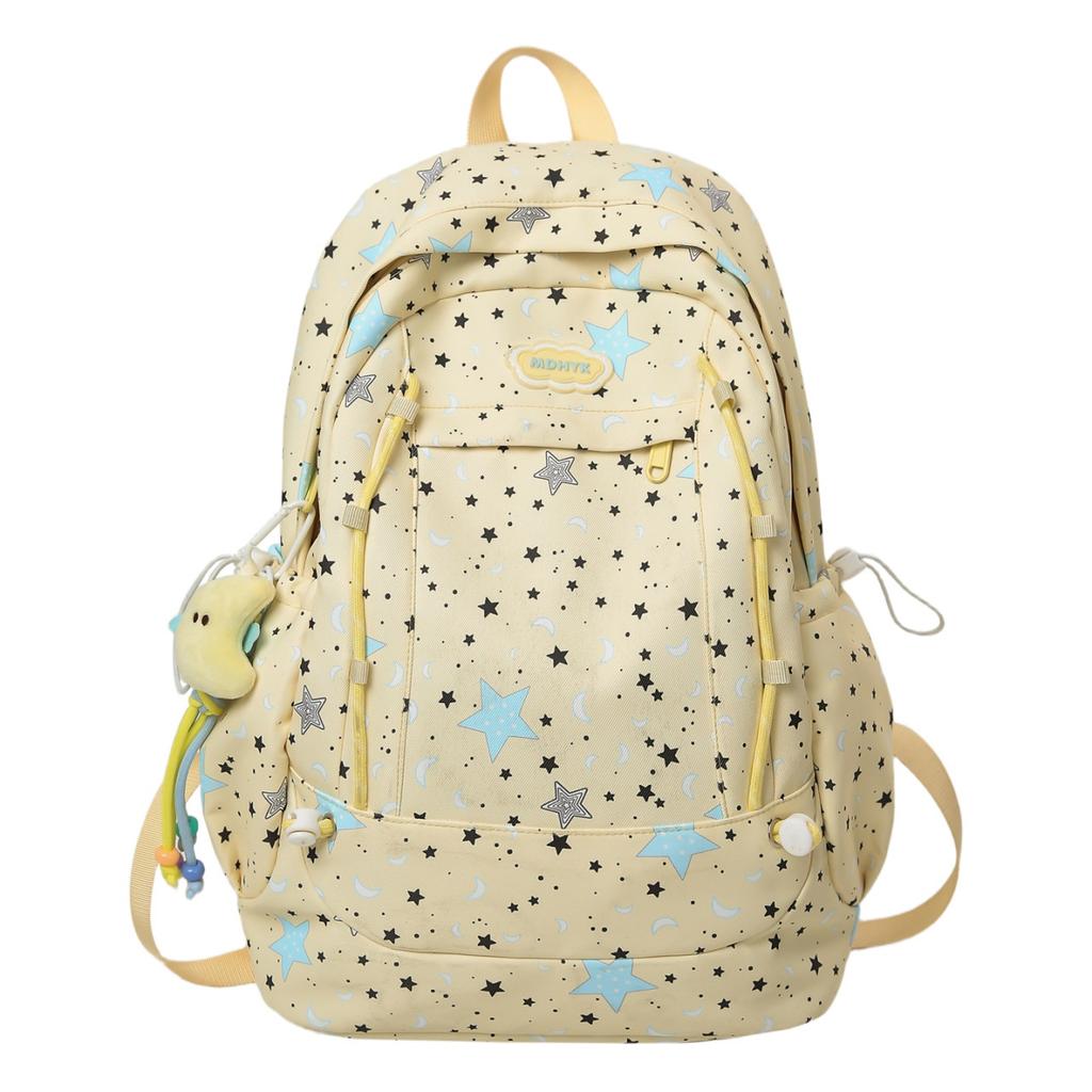 Schulranzen1011 neuer Schulranzen weiblich Mittelschule Oberschule Schüler Rucksack mit großem Fassungsvermögen Sternenprint weibliche Studentin Computertasche