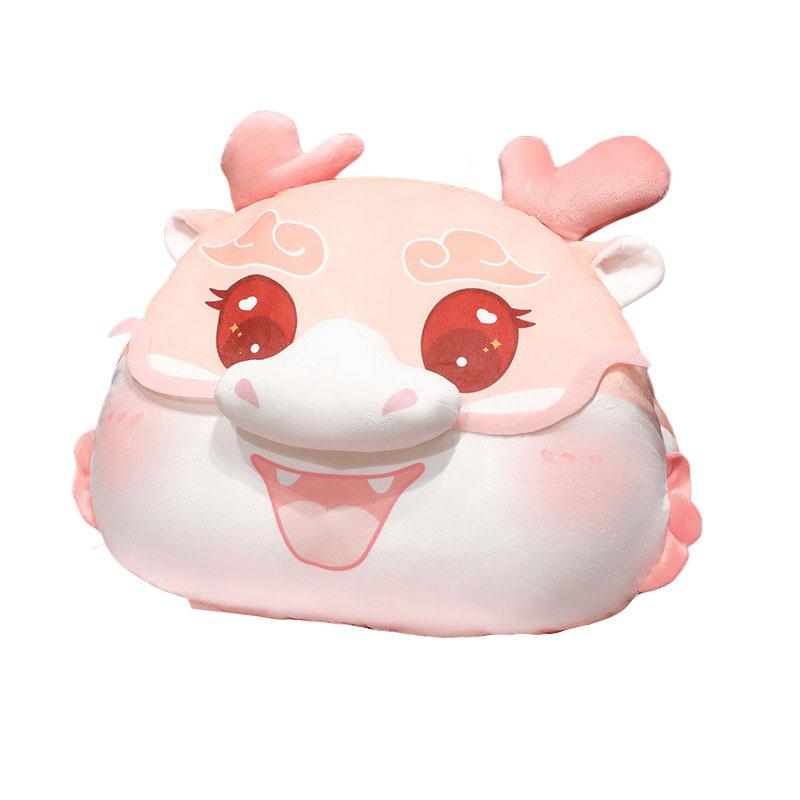 

2024 Год Дракона Мультяшное Плюшевое Одеяло-Подушка Грелка для Рук Офисный Сон Девочки Pillows розовый