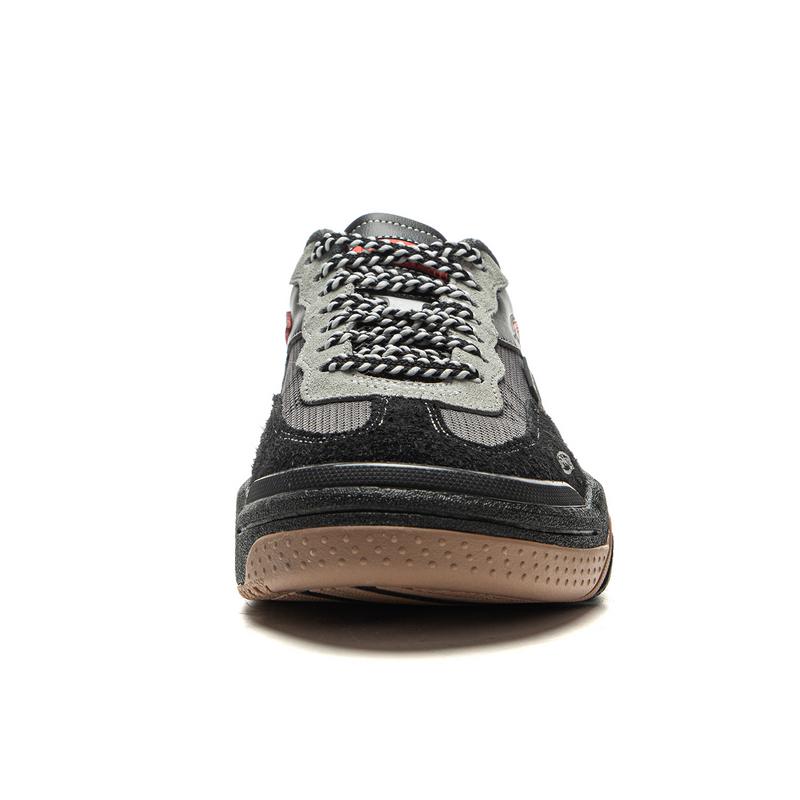 Li-Ning Comfortable Fashion Versatile Supportive Lightweight Rebound Low-Top Casual Shoes Unisex sneaker Black Silver-Fox-Gray AECV019-1