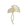 Retro Elegant Ginkgo Leaf Brooches For Women Wedding Party Flower Brooches Pin Fashion Brooch Femme