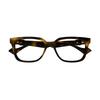 Gucci Temple Logo Rectangular Optical Frame Women's Tortoiseshell Tortoiseshell 55 Dust Bag + Glasses Case (random Color)