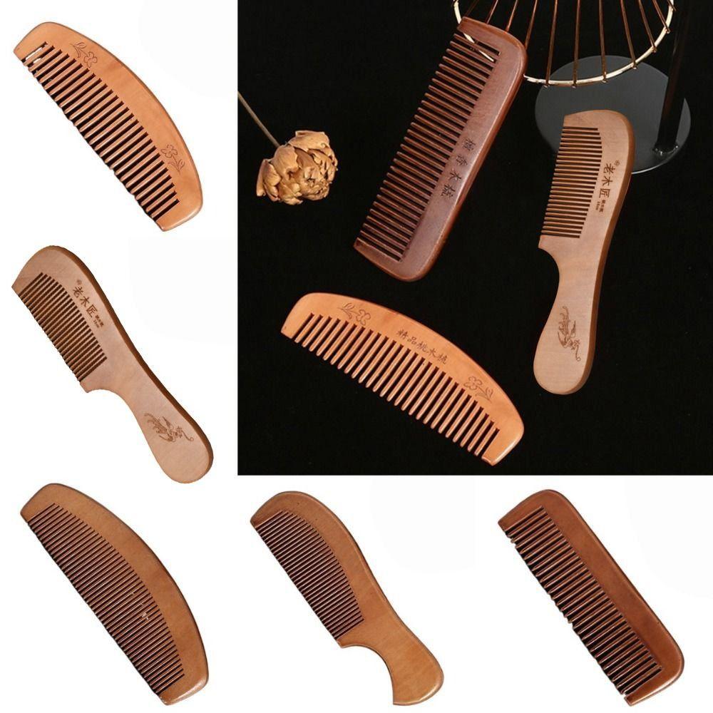 Narrow Tooth Wooden Scalp Combs Coarse Tooth Meridian Gua Sha Pocket Comb  Hair Styling Tools