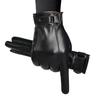 Stylish Men's PU Leather Touchscreen Winter Gloves - Windproof, Warm, for Riding, Driving, Business.