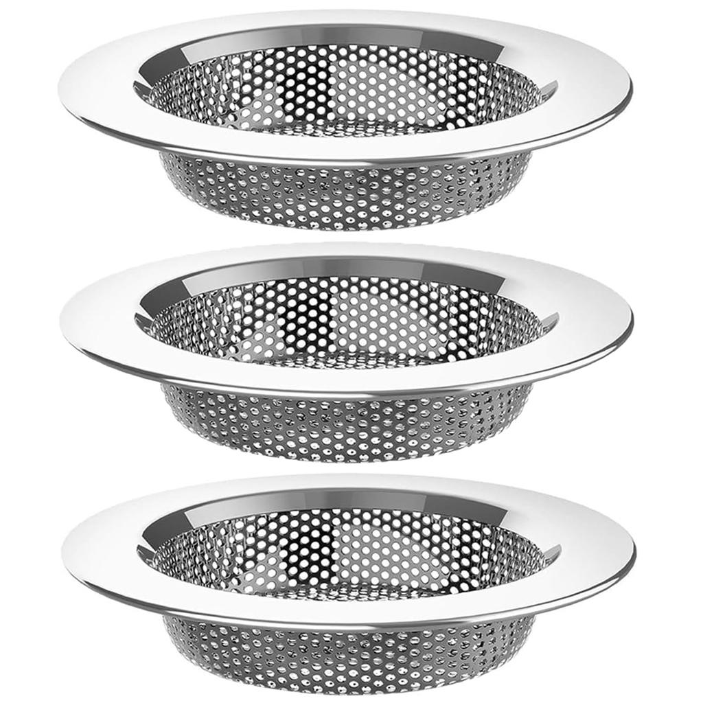 1/3/5 PCS Stainless Steel Sink Strainer Universal Fit Drain Basket Rust-Proof Food Catcher for Fast Drainage Easy Clean