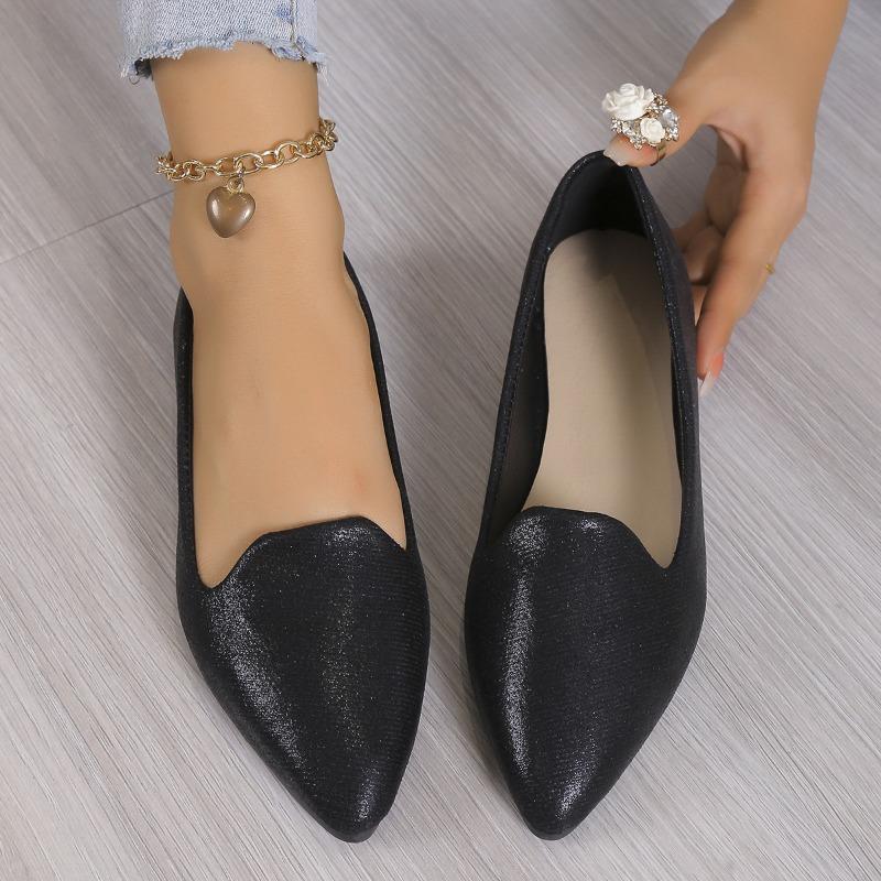 2026 Fashion Slip On Loafers Breathable Stretch Ballet Shallow Flats Women Soft Bottom Pointed Toe Boat Shoes Plus Size 43