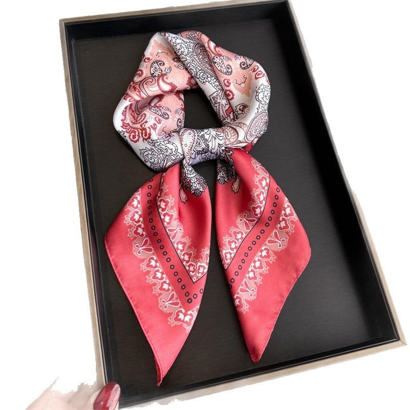 Women S Korean Style Printed Classic Square Scarf For Sun Protection