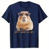 Funny Dont Worry Be Capy Capybara Retro T Shirts Tee Tops Round Neck Short-Sleeve Fashion Tshirt Casual Breathable Casual Top