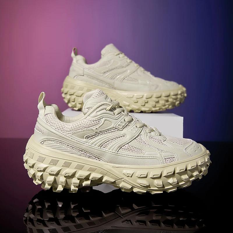 

Мужские и женские туфли на толстой подошве с высокой посадкой, новые летние повседневные туфли с дышащей подошвой для улицы 42