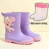 Children's Cartoon Mid-Calf Waterproof Rain Boots - Non-Slip, Thick, and Cute for Boys and Girls