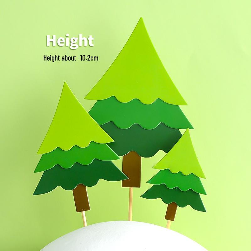 Forest Leaves Cake Topper: Apple & Coconut Tree Decor with Free Shipping