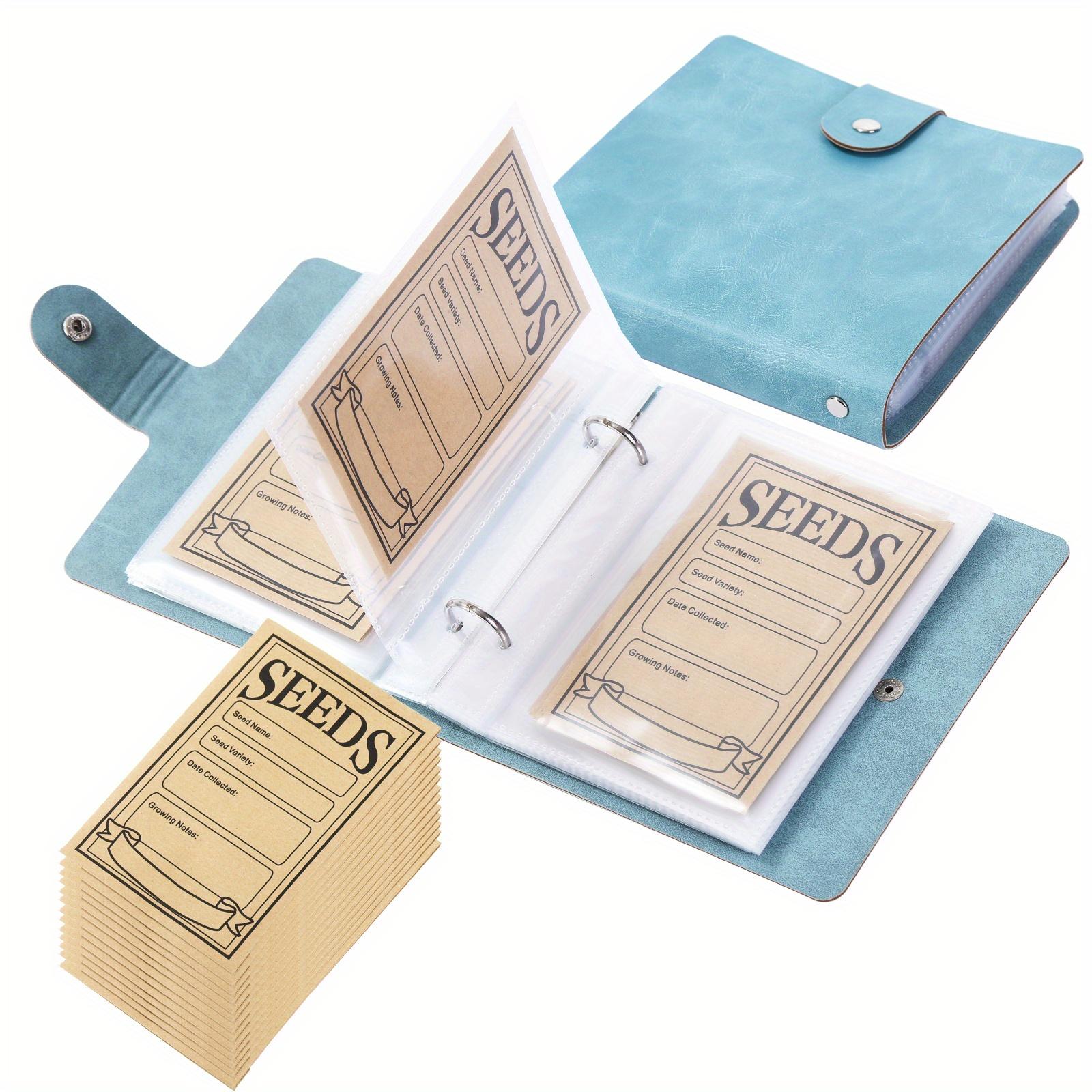 

Garden Seeds Storage Organizers, Seed Organizer Binder with 50pcs Self-Sealing Seed Envelopes, Seed Packet Organizer, Seed