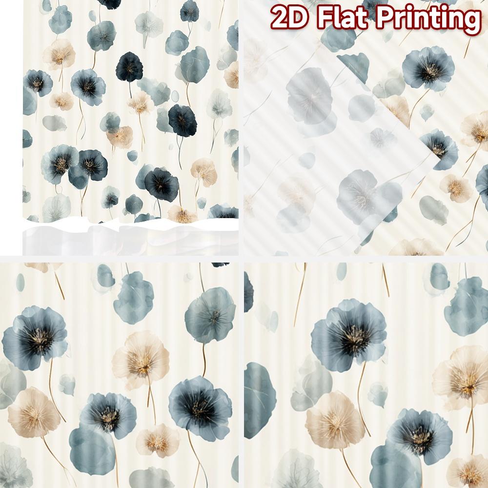 Flat Printing Curtains Without Rod Floral Leaf Design April Fools Is Day Holiday Prints Sheer Set Of 2 Made Polyester