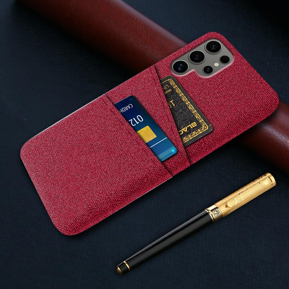 Etui do Samsung Galaxy S25 Ultra Tkanina + Twardy PC Pokrowiec na Telefon z Podwójnymi Slotami na Karty