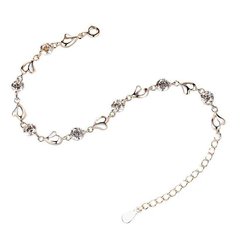 Bransoletka z cyrkonii w kształcie serca ze srebra próby 925 w kształcie serca, romantyczna propozycja dla dziewczyny