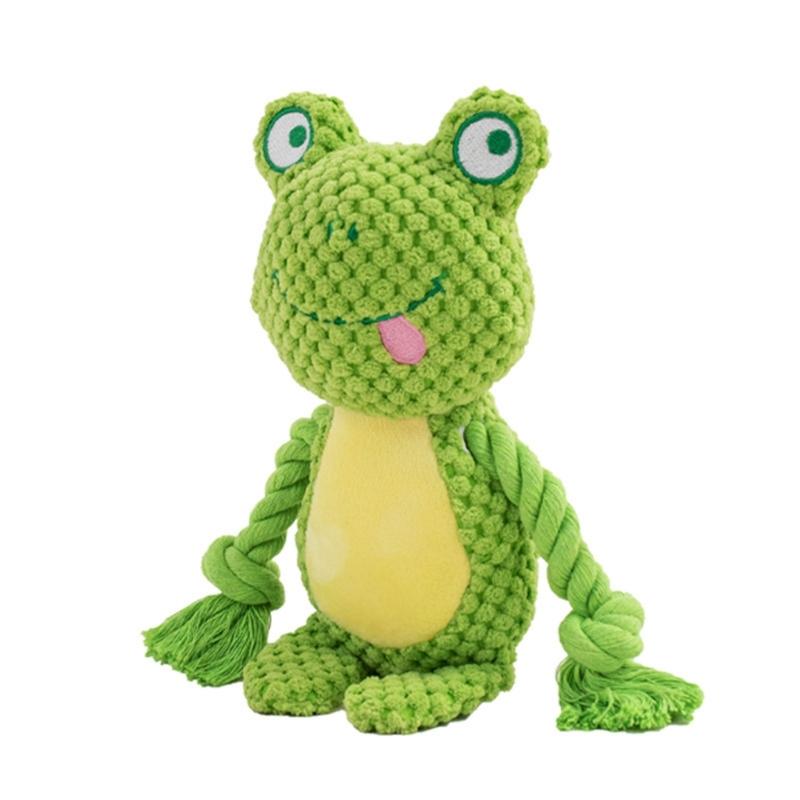 Squeaky Plush Cotton Rope Dog Toy For Interactively Play Teeth Cleaning And Anxieties Relief In Small Media Dog