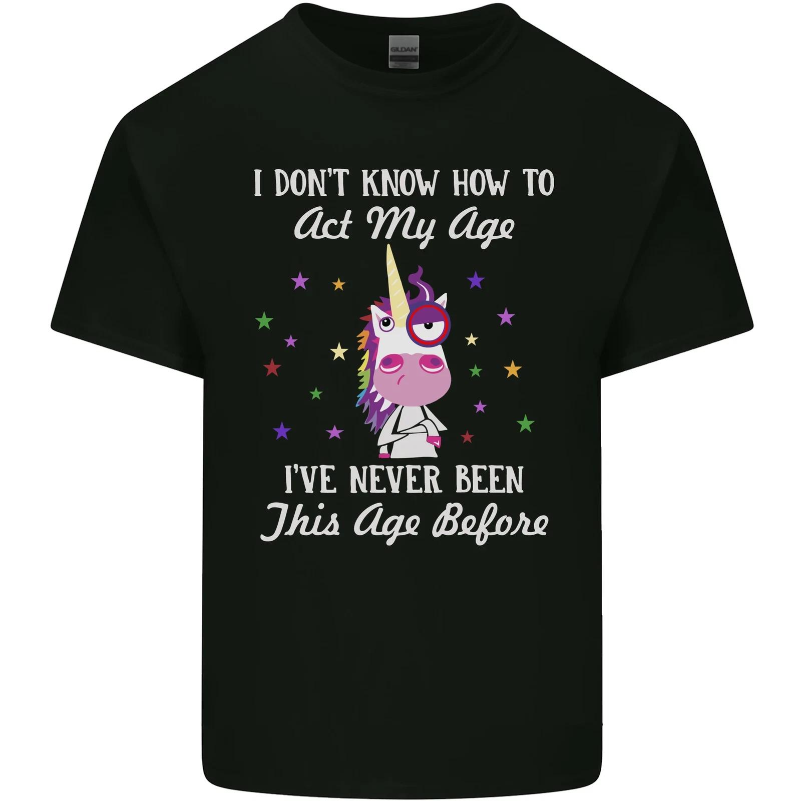 How To Act My Age Funny Unicorn Birthday Kids T-Shirt Childrens M