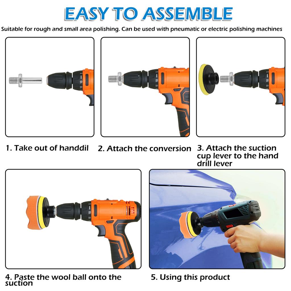 29 STÜCKE Auto Polierschwamm Pads Set Polieren Puffer Schaumstoffpad Puffer Set Poliermaschine Wachspads Entfernt Kratzer 1/2/3 Zoll