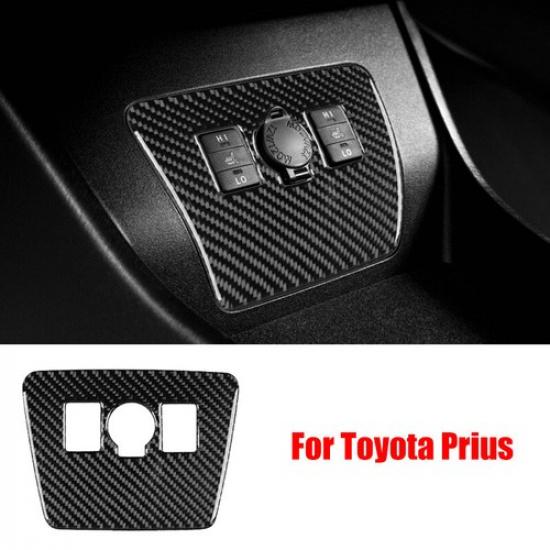 Carbon Fiber Car Power Output Button Panel Trim Sticker For Toyota Prius 2012-15