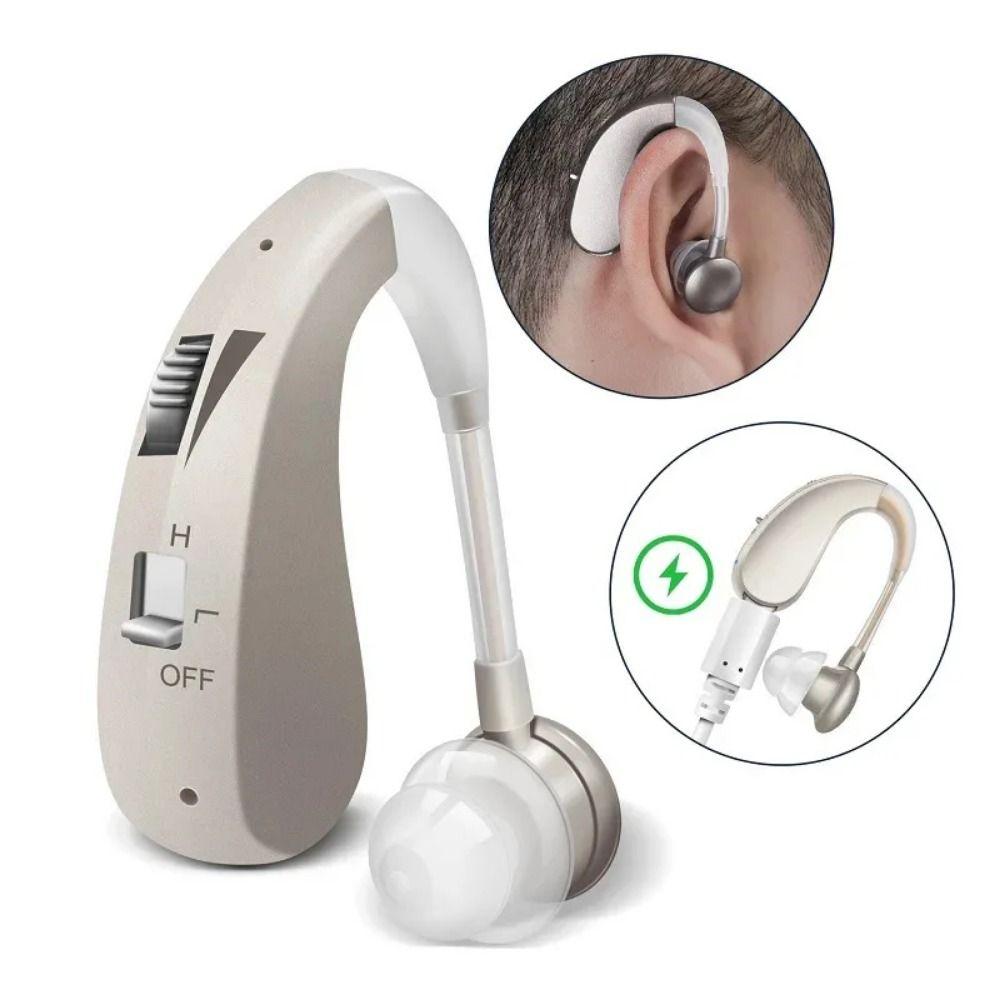 Mini Size Sound Amplifier USB Recharging Wireless Ear Aids Digital Hearing Aid  For Elderly People