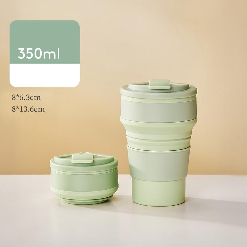 GIANXI Reusable Silicone Collapsible Cups With Lid For Camping 350ml 500ml Portable Folding Kitchen Coffee Cups For Travel