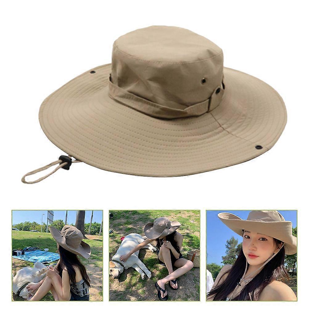 Wide Brim Bucket Hat Summer Sun Hat for Outdoor Camping