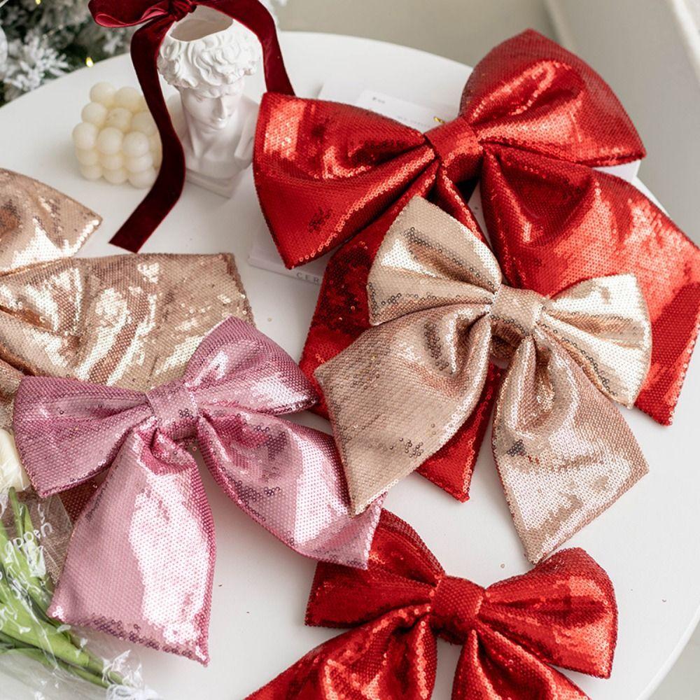 

No-fading Christmas Bow Pendants Flower Art Christmas Tree Accessories Christmas Decor S красный